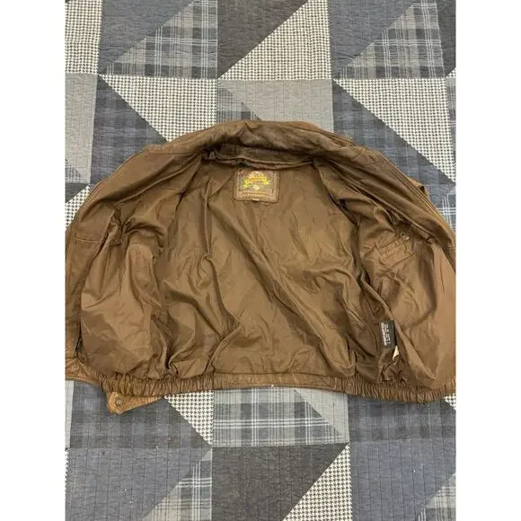 Vintage 80s Authentic‎ 100% Leather Aviator Flight Bomber Jacket Pilot Men’s XL